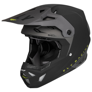 Fly Racing Youth Formula CP Slant Helmet (Black/Grey/Hi-Vis Yellow)